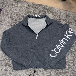 Cropped Calvin Klein cinch waist sweater